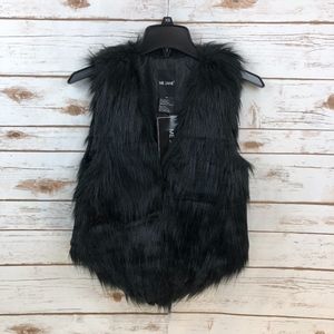 Me Jane Basic Black Faux Fur Vest